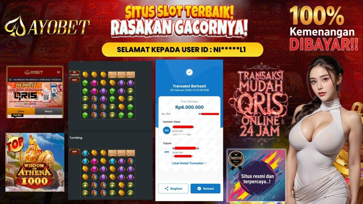 AYOBET JACKPOT SLOT WISDOM OF ATHENA 1000